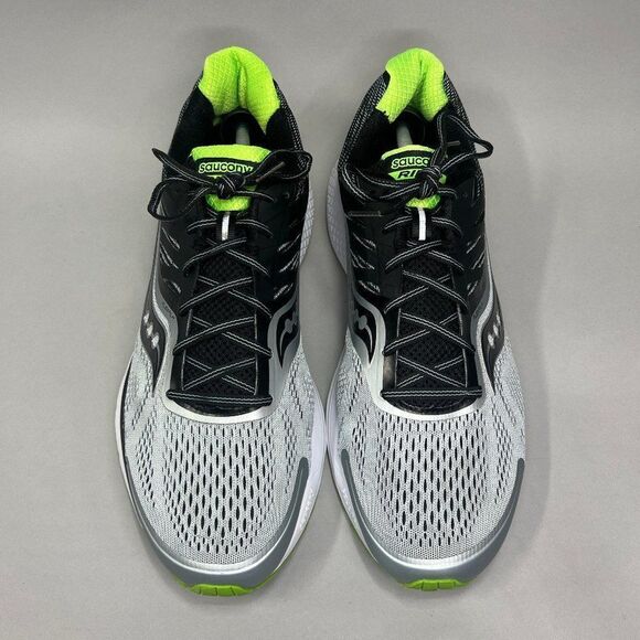 Saucony Ride 10 Running Shoes Mens Size 13 Black Grey Athletic Training Sneakers - Picture 3 of 11